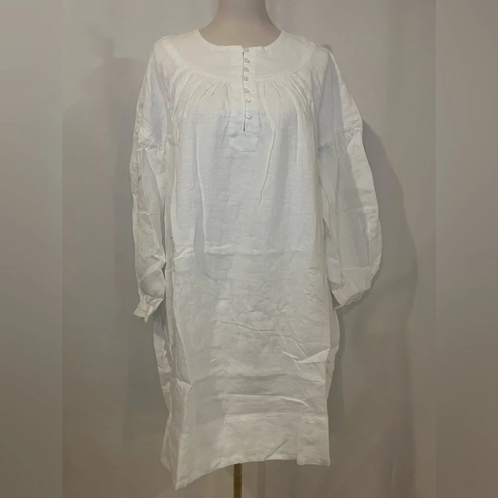 J.Crew Gathered popover dress in linen - Picture 6 of 9
